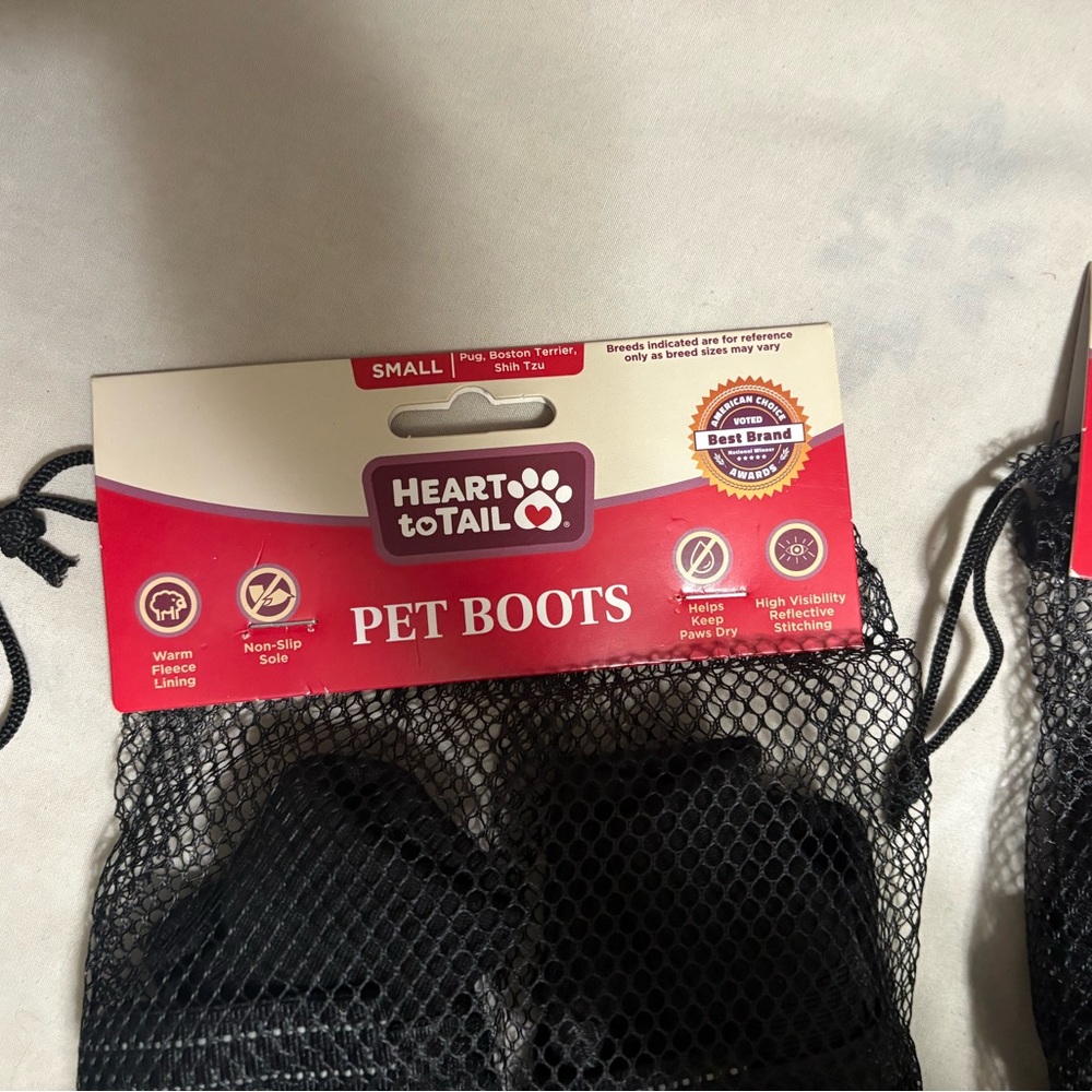 Heart to Tail Black Pet Boots - Picture 2 of 7